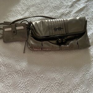 Jessica Simpson Silver Clutch Wristlet